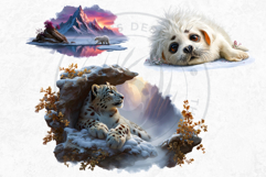 Watercolor Winter Wildlife Arctic Animal Clipart Set Product Image 16
