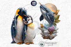 Watercolor Winter Wildlife Arctic Animal Clipart Set Product Image 6