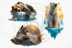 Watercolor Winter Wildlife Arctic Animal Clipart Set Product Image 8