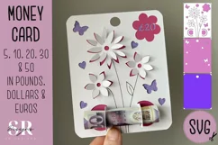 3D Floral Money card | Paper cutting | Money card SVG Product Image 1