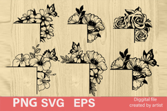SVG flower door corners, SVG bird golok door corners, bundle Product Image 1