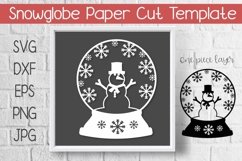 Snowglobe Paper Template Cut Design SVG Product Image 1