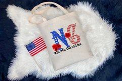 State abbreviation. USA sublimation. North Carolina Product Image 3