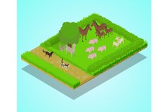 Domestic animal concept banner, isometric style Product Image 1
