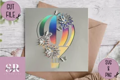 3D Floral hot air ballooon | paper cutting | hot air balloon Product Image 3