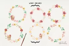 Floral 6 Wreath Watercolor Floral Garlands Flower Pots Product Image 2