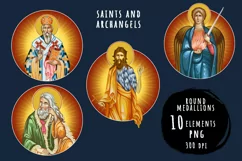 Saints and archangels. Round medallions in Byzantine style Product Image 1