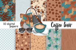 Coffee Lover PATTERN Planner Sticker Set Cafe Breakfast JPEG Product Image 1