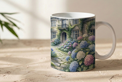 Mug sublimation blooming garden hydrangea Product Image 2