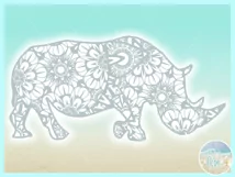 Rhinoceros Rhino Mandala Zentangle Svg Dxf Eps Png Pdf Product Image 2
