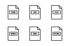 Set Of File Formats Icons Product Image 1