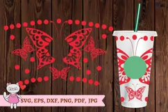 Butterfly Tumbler svg, Full Wrap Venti Cold Cup 24 oz Product Image 2