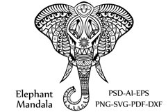 Elephant Mandala | vector files Product Image 2