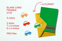 Blank Card Frames plus Cars Clipart Set of 28 PNG files Product Image 4