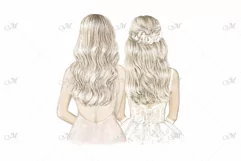 Blondes Bride & Bridesmaids, hand drawn illustration Product Image 1