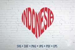 Indonesia Cut File | Heart Word Art Product Image 1