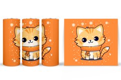 Cute Cat Tumbler Sublimation. Winter Cat Tumbler Wrap Product Image 2