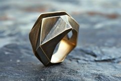 Abstract geometric ring. Generate Ai Product Image 1