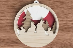 Christmas ornament laser cut file - Bunny family of 4 Product Image 4