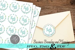 Floral Blue Wreath Thank You Print and Cut Stickers Product Image 3