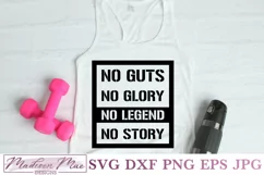 Fitness Motivation SVG No Guts No Glory, Inspirational Quote Product Image 1