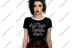 T Shirt Mockup, Goth Girl Wearing T Shirt, Gothic Mockup, 59 Product Image 2