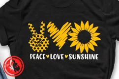 Peace Love sunshine svg Heart Sunflower png Yellow flower Product Image 1