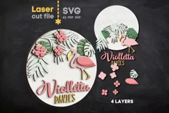 Baby Name Sign SVG Flamingo. Laser cut files for Glowforge Product Image 2