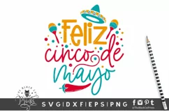 Feliz Cinco De Mayo SVG | Fiesta SVG | Sombrero Cut File Product Image 1
