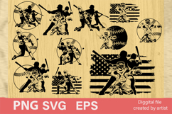 baseball svg, bundle svg, baseball silhouettes, cut file Product Image 1
