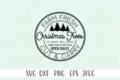 Farm Fresh Christmas Trees SVG - Holiday Decor svg, round Product Image 2