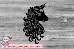 Unicorn Silhouette SVG, Unicorn head svg Product Image 4