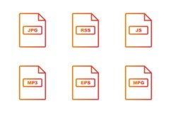 Set Of File Formats Icons Product Image 1