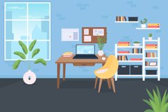 Workplace flat color vector illustration Product Image 1