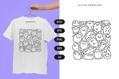 Cute Character Doodle T-shirt | SVG Product Image 1