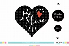 Be mine svg | Valentines Day svg | Black heart for lovers Product Image 2