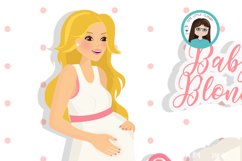 Baby shower blonde mom clipart Product Image 4