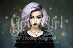 T Shirt Mockup, Goth Girl Wearing T Shirt, Gothic Mockup, 54 Product Image 1