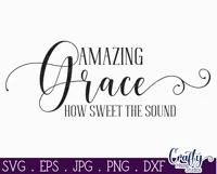 Amazing Grace Christian Farmhouse Home Sign Svg Product Image 2