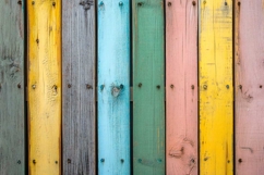 Spring color wooden planks table Product Image 1