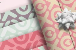 Seamless Valentine Papers Love and Xoxo 10 PNG files Product Image 12