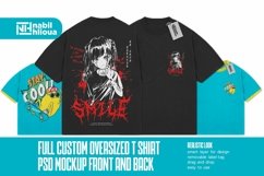 full customisable back and front oversize shirt PSD Mockup Product Image 1