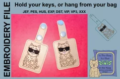 ITH Cool Fluffy Dog Key Fob - Embroidery Design Product Image 2