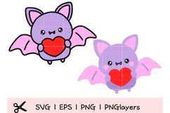 Cute Bat Heart SVG Bundle for Valentine&#039;s Day and Halloween Product Image 1