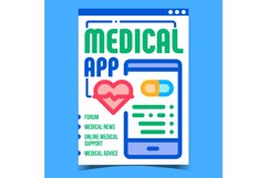 Medical App Creative Promotional Poster Vector Product Image 1