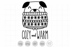 Christmas Pug in Sweater SVG, Funny Pug SVG Product Image 1