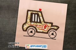 Police Car Embroidery Applique Design - Cars Product Image 1