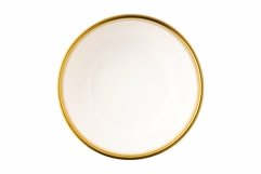 White ceramic bowl isolated on a white background 3 pcs Product Image 1