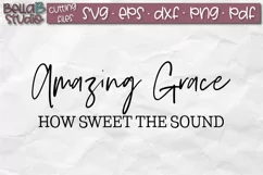 Amazing Grace SVG File, Hymn Wood Sign SVG Cut File Product Image 2