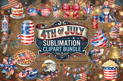 4th of July Sublimation Patriotic Clipart Bundle Product Image 1